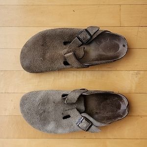 Birkenstock Boston soft footed taupe suede shoe EU size 39.